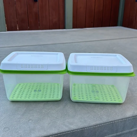Set 2 Rubbermaid Fresh Works Produce Savers Vegetables Storage Bins Refrigerator - Picture 12 of 15